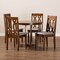Baxton Studio Julie Grey Upholstered and Walnut Wood 5-Piece Dining Set 172-9878-10897 - alternate 4